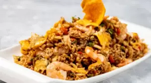 Receta arroz chaufa con camarones Real