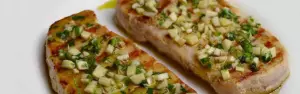 Banner receta Atun a la plancha con ajo y perejil